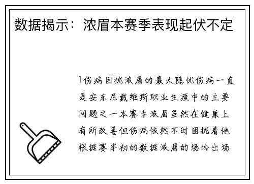 数据揭示：浓眉本赛季表现起伏不定